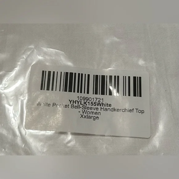 NIB 2X E Retro White pocket bell sleeve handkerchief top - Picture 8 of 10